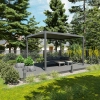Zestaw Pergola ogrodowa tarasowa aluminiowa NORDVIC Skyline 3 x 4 m Antracyt + Żaluzja 123cm